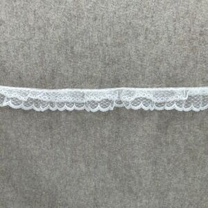 VTG‎ White Lace Trim Ribbon Trim Double Layered Ruffle Trim Crafting Sewing 65"